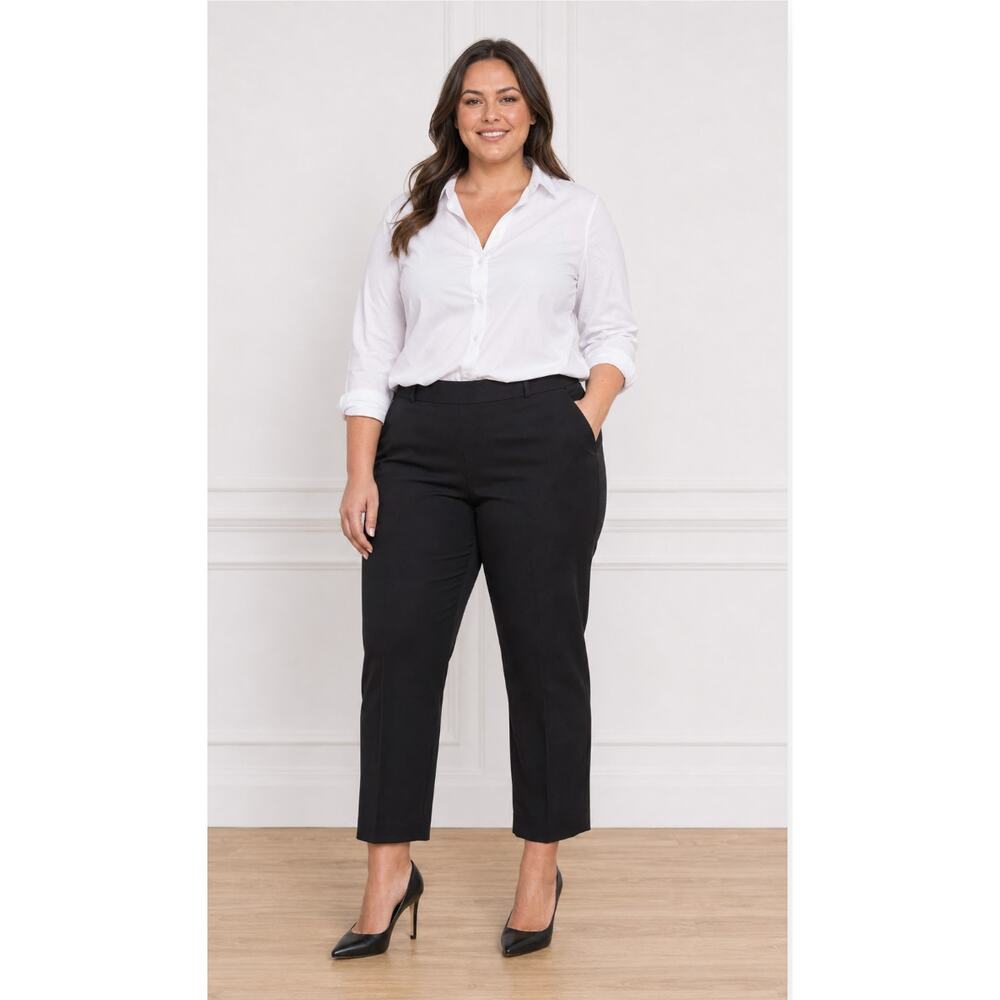 Zac & Rachel Black Cropped Dress Slacks SZ 14